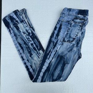 Rag & Bone Skinny Jeans Size 29 Stretch Rivera Blue Tie Dye Acid Wash Womens Y2K
